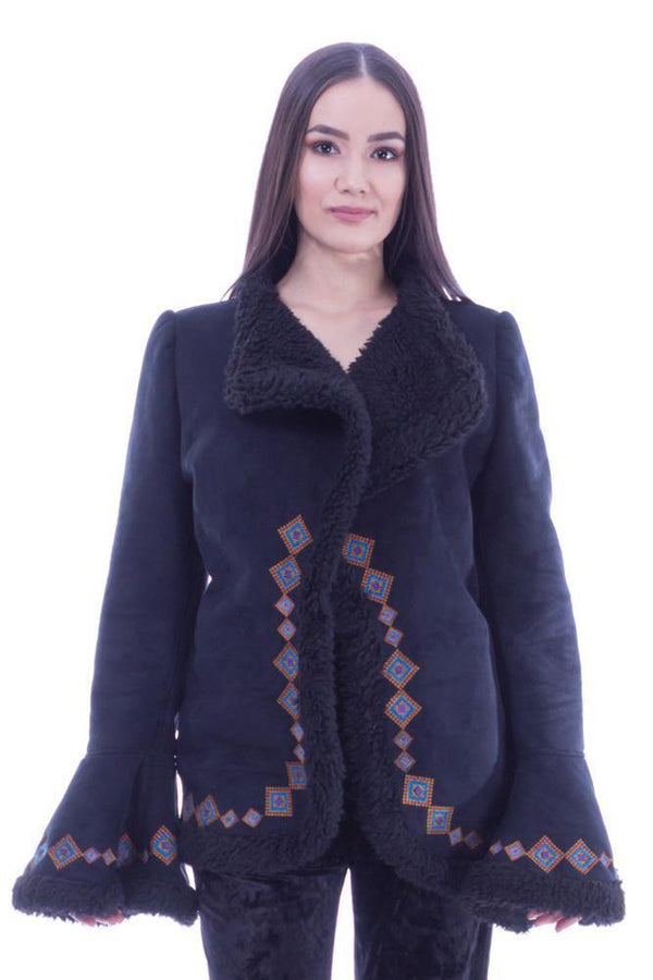 Jacheta neagra din piele ecologica  Liza Panait Liza Panait Online Boutique